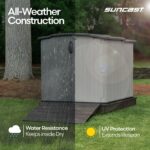 Suncast 138 Cu Ft Horizontal Outdoor Storage Shed, 57.5"x79.75"x52" Glidetop Outdoor Shed with Sliding Lid, Plastic Resin Storage Sheds - Image 7