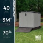 Suncast 138 Cu Ft Horizontal Outdoor Storage Shed, 57.5"x79.75"x52" Glidetop Outdoor Shed with Sliding Lid, Plastic Resin Storage Sheds - Image 2