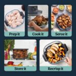 Ninja Crispi Pro 6-in-1 Glass Air Fryer | 6qt & 2.5qt Glass Containers with Storage Lids | Non-Toxic | Meal Prep, Microwave, Freezer - Image 7