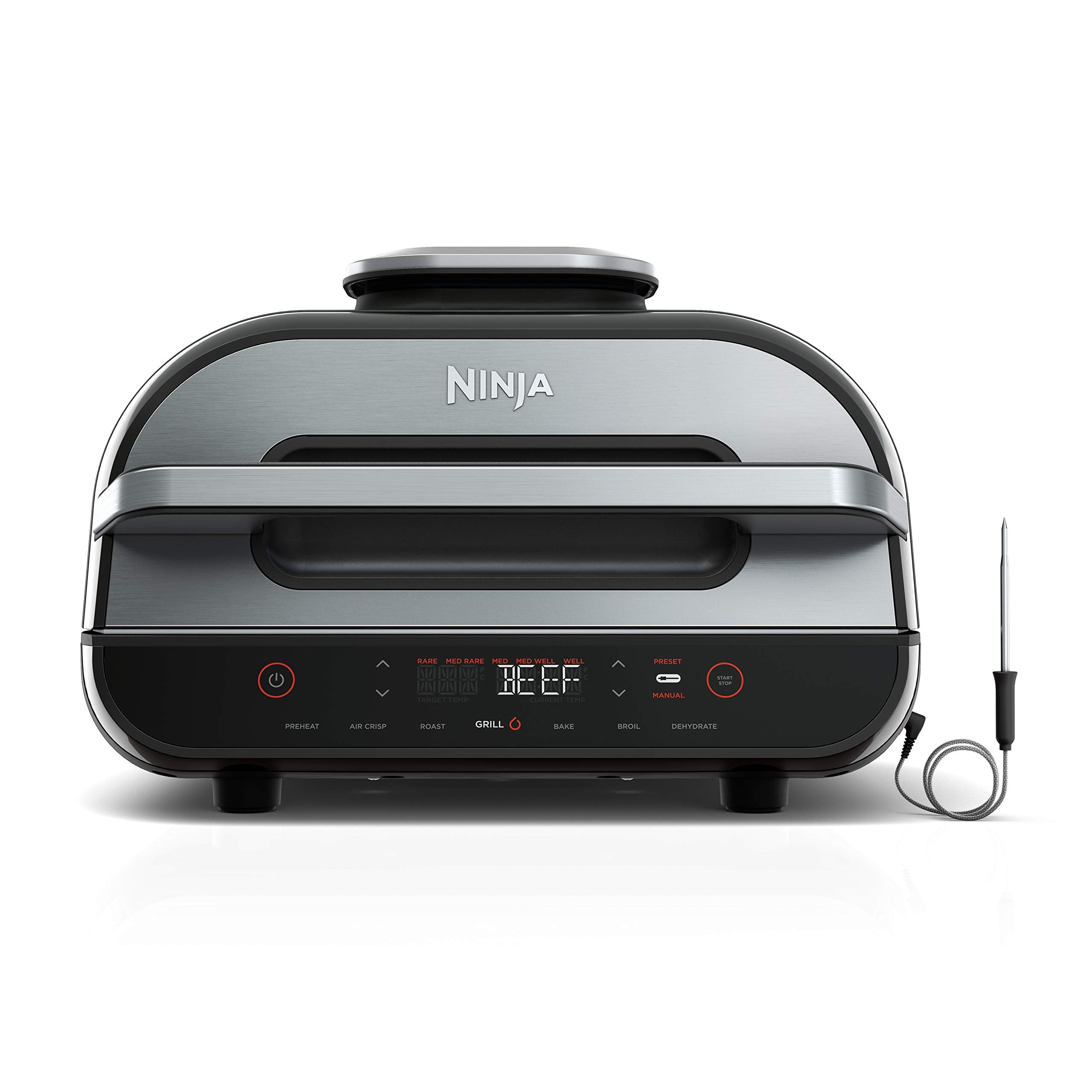 81m2zZF2jnL Ninja | Indoor Grill and Air Fryer| Foodi Smart XL | 6-in-1 Grill, Air Fry, Roast, Bake, Broil, Dehydrate & Crisp |Smart Thermometer - Image 1