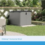 Suncast 138 Cu Ft Horizontal Outdoor Storage Shed, 57.5"x79.75"x52" Glidetop Outdoor Shed with Sliding Lid, Plastic Resin Storage Sheds - Image 9